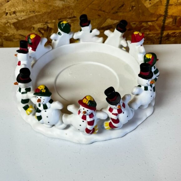 PARTYLITE Frolicking Frostys 3 Wick Candle holder - Picture 2 of 3